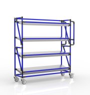Carrello a ripiani per gabbie con ripiani inclinati di larghezza 1300 mm, SP13030 (4 modelli) - 3