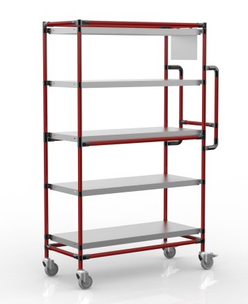 Carrello portacasse con cinque ripiani dritti, SPS10040 (2 modelli) - 2