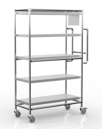 Carrello portacasse con cinque ripiani dritti, SPS10040 (2 modelli) - 4