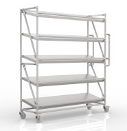 Carrello a ripiani per gabbie con ripiani inclinati di larghezza 1500 mm, SP15040 (3 modelli)