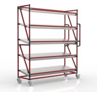 Carrello a ripiani per gabbie con ripiani inclinati di larghezza 1500 mm, SP15040 (3 modelli) - 2