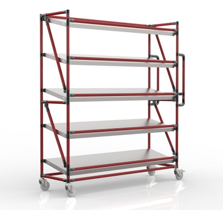 Carrello a ripiani per gabbie con ripiani inclinati di larghezza 1500 mm, SP15040 (3 modelli) - 2