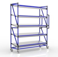 Carrello a ripiani per gabbie con ripiani inclinati di larghezza 1500 mm, SP15040 (3 modelli) - 3