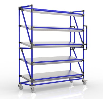Carrello a ripiani per gabbie con ripiani inclinati di larghezza 1500 mm, SP15040 (3 modelli) - 3