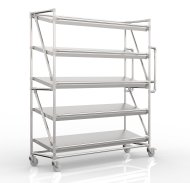 Carrello a ripiani per gabbie con ripiani inclinati di larghezza 1500 mm, SP15040 (3 modelli) - 4
