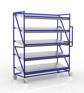 Carrello a ripiani per gabbie con ripiani inclinati larghi 1500 mm, SP15050 - 3