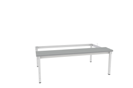 Panca economica con gambe e rettifica P433 W in plastica grigia