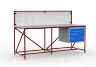 Tavolo da officina con pannello forato larghezza 2000 mm, 240408310 - 2