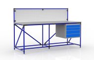 Tavolo da officina con pannello forato larghezza 2000 mm, 240408310 - 3