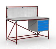Tavolo da officina con pannello forato larghezza 1500 mm, 24040834 - 2