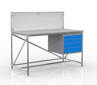 Tavolo da officina con pannello forato larghezza 1500 mm, 24040834 - 4