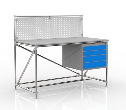 Tavolo da officina con pannello forato larghezza 1500 mm, 24040834 - 4