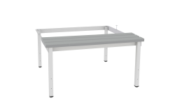 Panca economica con gambe e rettifica P423 W in plastica grigia