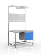 Tavolo da officina in profilati di alluminio, 3 cassetti (diverse varianti)