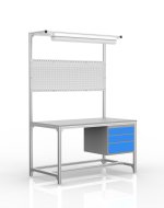 Tavolo da officina in profilati di alluminio, 3 cassetti (diverse varianti)