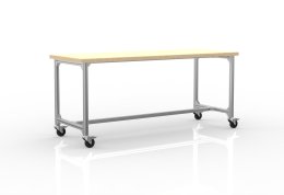Piano di lavoro mobile realizzato con profili di alluminio, larghezza 2000 mm