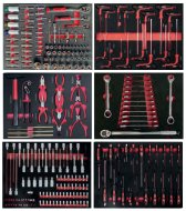 Set attrezzi con imbottitura in espanso per carrelli da officina XT