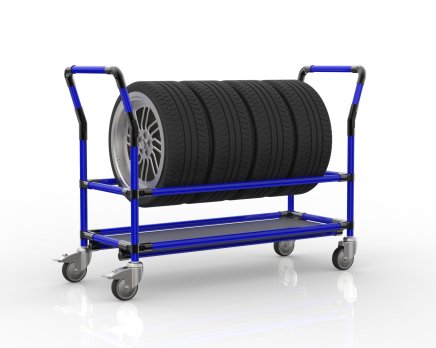 Carrello per pneumatici con ripiano 24082635 - 3