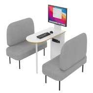 Cabina acustica P4F per 4 persone con set di mobili - 3