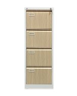 Classificatore a quattro cassetti V04 per formato A4 bianco/simil legno chiaro