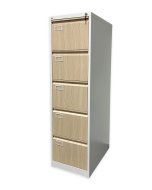 Classificatore a cinque cassetti V05 per formato A4 bianco/simil legno chiaro
