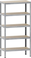 Scaffale Kovona senza viti 150 kg con ripiani in laminato tipo N285P1 RAL 7035