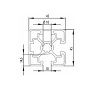 Profilo alluminio 45 x 45, MI45x45L B10 1 mt + taglio a misura - 2