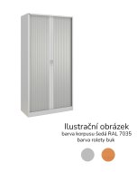 Armadio con tapparella a scaffale 17123 colore grigio / faggio