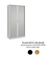 Armadio con tapparella a ripiani 17123 colore nero/rovere