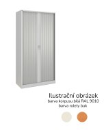 Armadio con tapparella a scaffale 17123 colore bianco / faggio