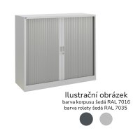 Armadio con tapparella a scaffale 17124 antracite / grigio