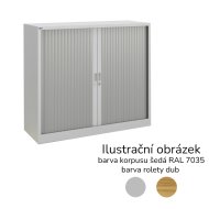 Armadio con tapparella a scaffale 17124 grigio / rovere