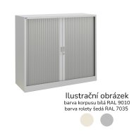 Armadio con tapparella a ripiani 17124 bianco/grigio