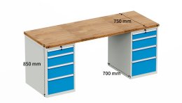 Tavolo da officina con base contenitore HD_1544