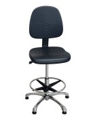 Sedia da officina con cerchio e piedini E04H