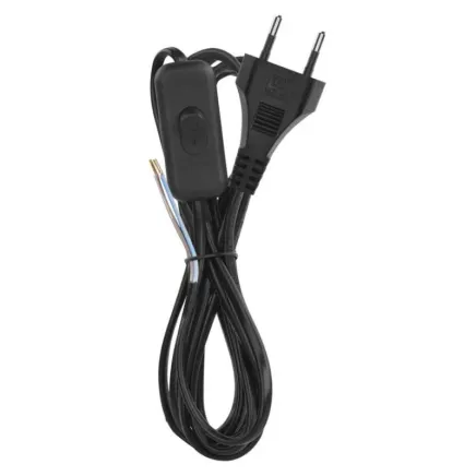 Cavo di alimentazione con interruttore 2 m (2x0,75 mm²) - nero - 2