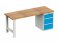 Tavoli da officina con base contenitore e gambe