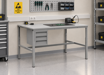 Tavolo antistatico regolabile in altezza Enprag SPESD, 1500 × 700 mm - 2