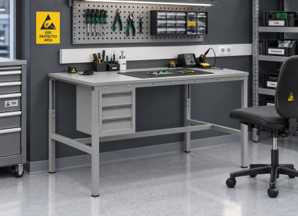 Tavolo antistatico regolabile in altezza Enprag SPESD, 1800 × 900 mm - 2