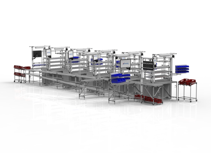 Linea di montaggio e assemblaggio con trasportatore a rulli - 2