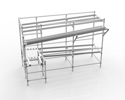 Scaffale dinamico combinato ALUWEL1B per cassette KLT e lamiere - 2