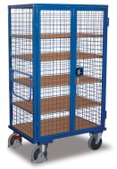 Carrello armadio con ripiani e pareti in filo (2 modelli)