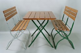 Set da giardino: 2 panche Berta, 1 tavolo Klasik