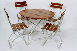 Set da giardino: 1 tavolo rotondo Klasik, 4 sedie Arnika