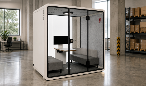 Box acustici: zona di lavoro silenziosa in un ambiente rumoroso